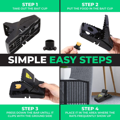 Heavy Duty Reusable Mouse Trap Safe Plastic Rat Catcher for Home & Outdoor Use