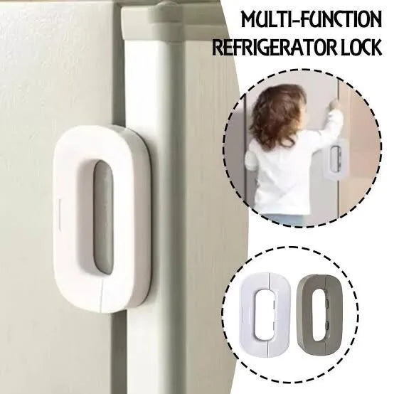 Child Safety Refrigerator Door Lock No-Drill Latch for Kids & Pets Protection