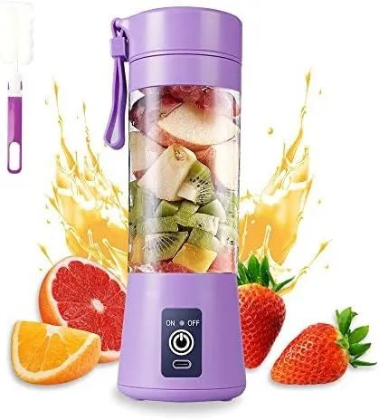 Rechargeable Portable Mini Juicer Blender 6 Blades, 380ml USB Smoothie Maker Cup