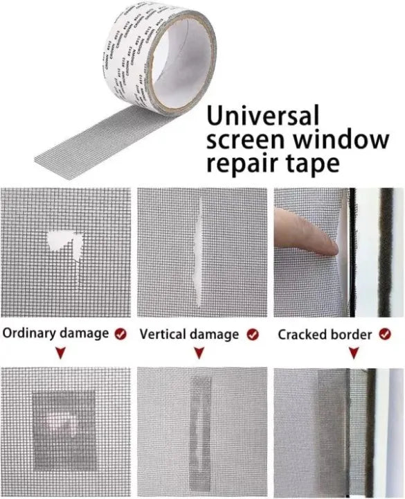 Self-Adhesive Mesh Screen Repair Tape 2M Fiberglass Patch for Windows & Doors