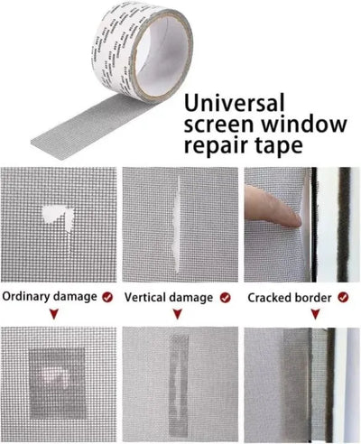 Self-Adhesive Mesh Screen Repair Tape 2M Fiberglass Patch for Windows & Doors