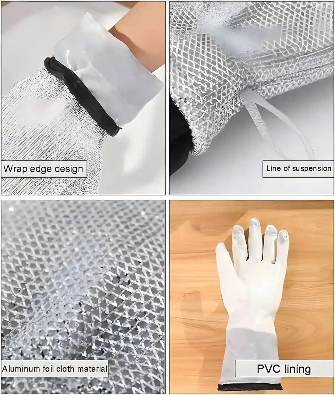 Multipurpose Wire Dishwashing Gloves Non Scratch Steel Cleaning Glove (1 Pc, Silver)
