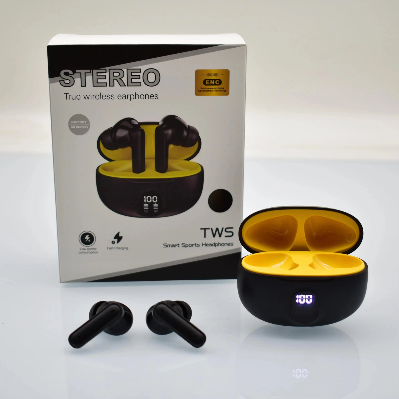 Stereo Wireless Earphones 895B Bluetooth 5.4, Deep Bass & LCD Display