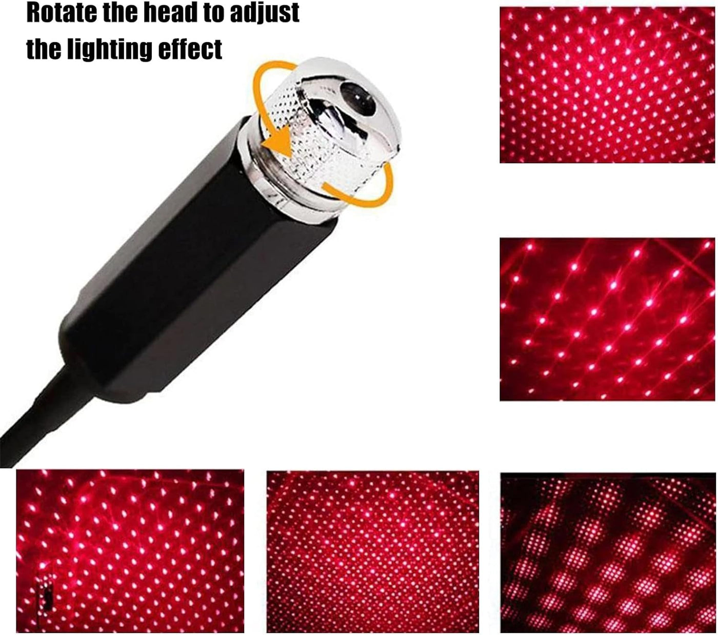 LED Galaxy Star Light USB Rotating Starry Sky Night Lamp (Red)