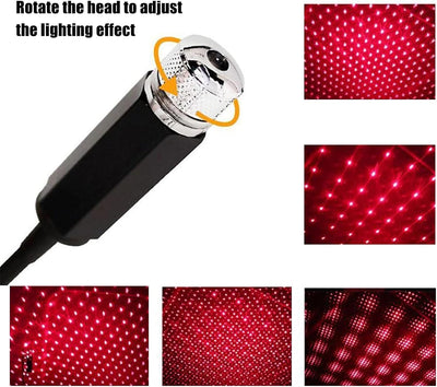LED Galaxy Star Light USB Rotating Starry Sky Night Lamp (Red)