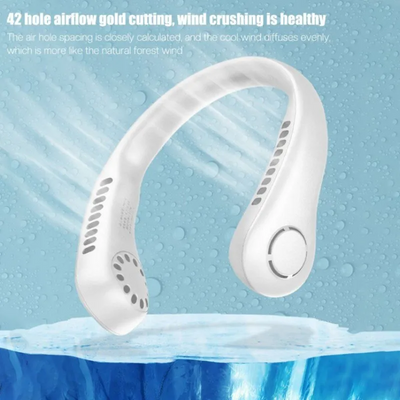Mini Hanging Neck Fan 3 Speed USB Rechargeable Bladeless Cooler