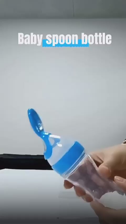 90ml Feeder With Spoon Soft Silicone Baby Feeding Bottle & Spoon Dispenser