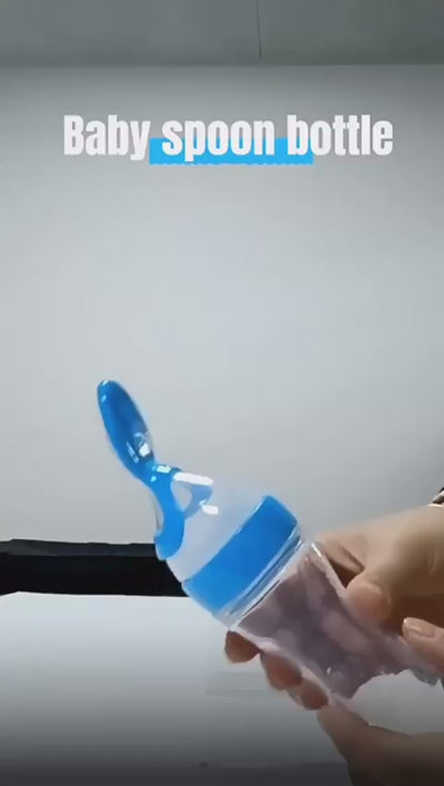 90ml Feeder With Spoon Soft Silicone Baby Feeding Bottle & Spoon Dispenser